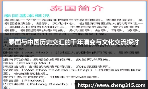 泰国与中国历史交汇的千年演变与文化交流探讨